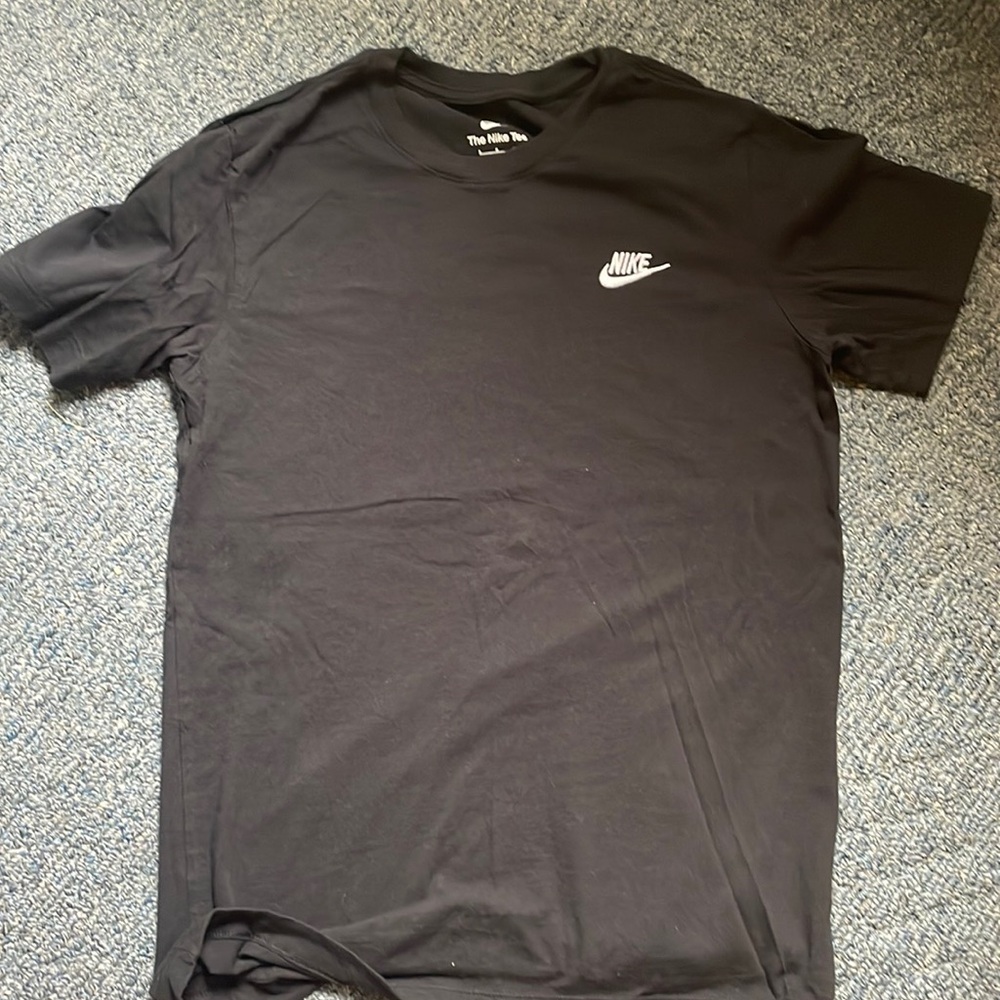 Nike Black T Shirt, Embroidered Logo